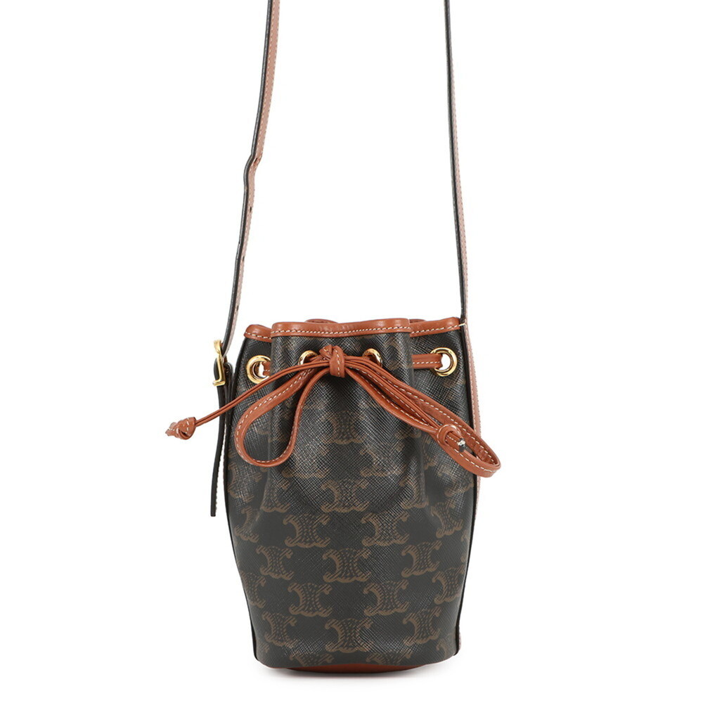 Celine Triomphe Micro Drawstring Leather Shoulder… - image 1